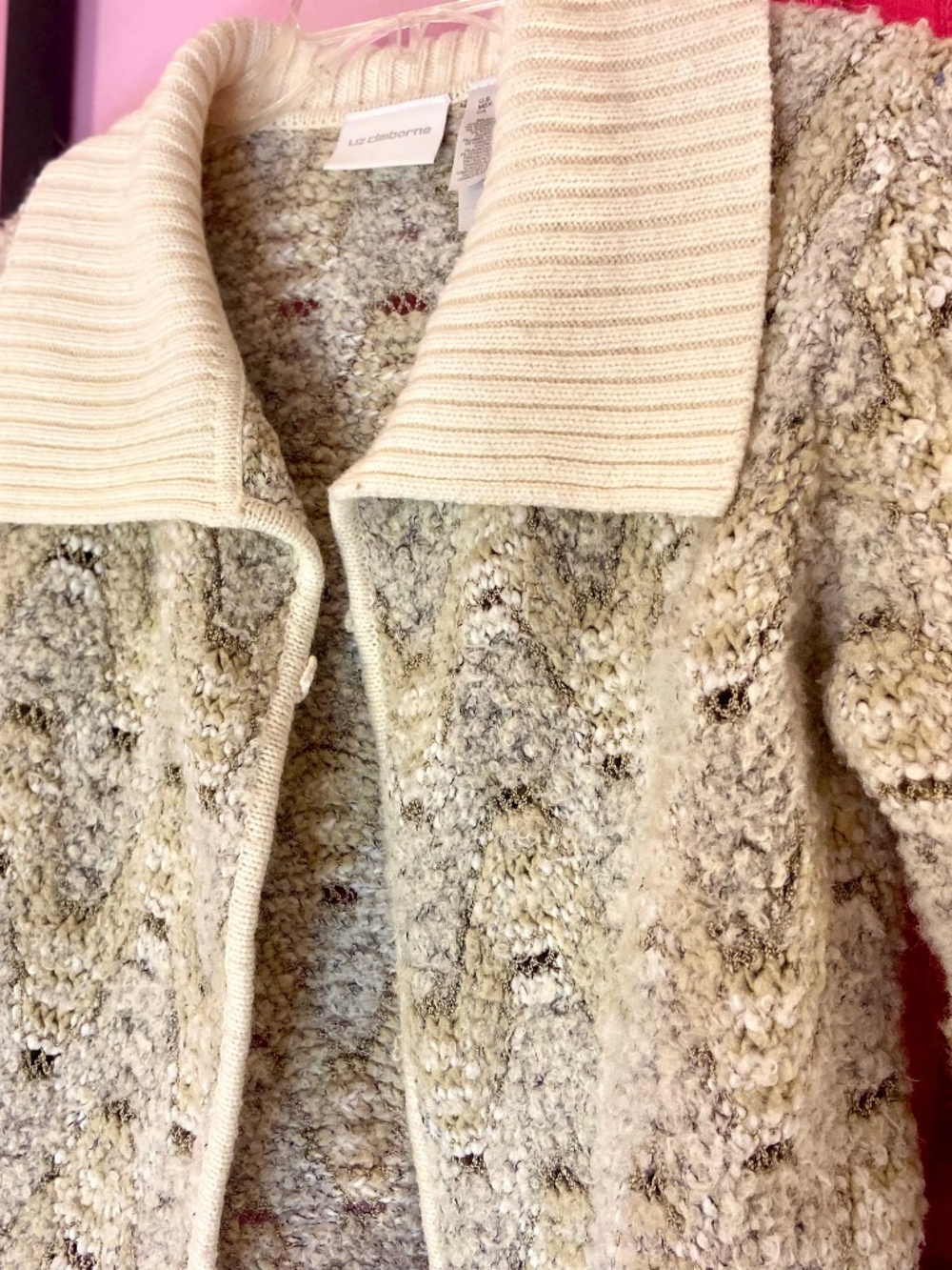 90s Liz Claiborne Lamb/Alpaca Wool True Vintage Knit Cream Sweater Womans Large